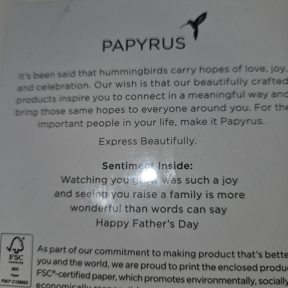 PAPYRUS WATCHING YOU GROW FATHER’S DAY CARD FOR SON FOX CUB READING BOOK - Picture 3 of 3